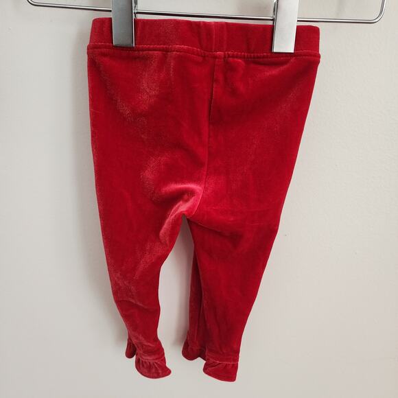 new janie and jack red velvety toddler leggings size 12-18 months - Picture 5 of 5